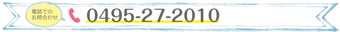 電話でのお問い合わせ：0495-27-2010